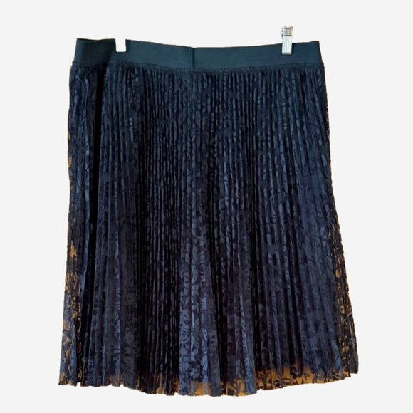 Lane Bryant Black Sheer Lace Midi Skirt Women’s 18/20 Lined Elastic Waist NWOT - Picture 2 of 6